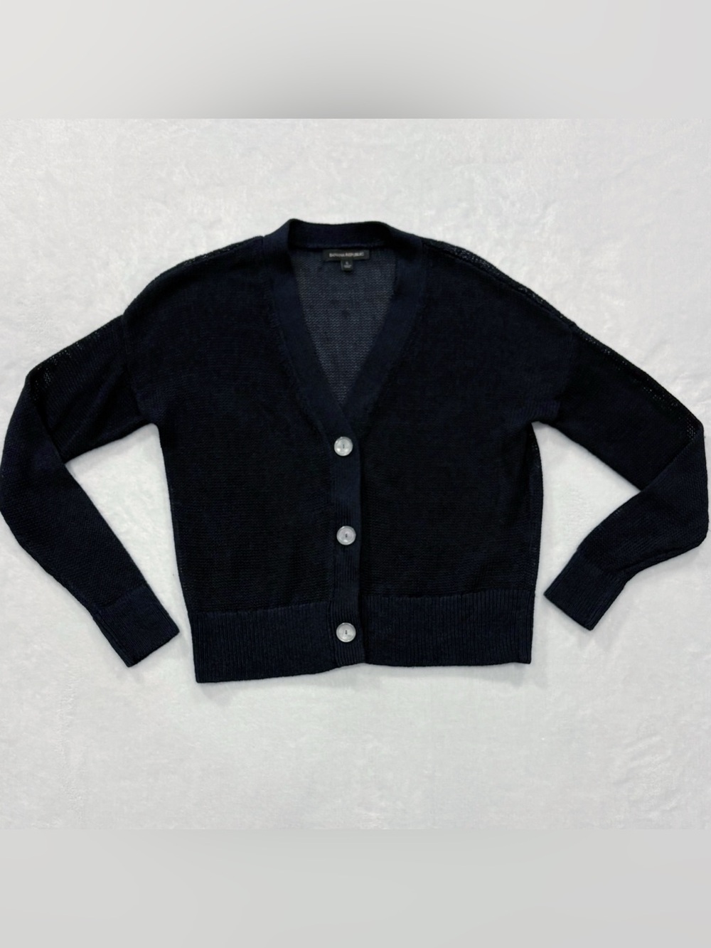 Banana Republic Navy Blue Knit V-Neck Cardigan Sweater Women’s Size S